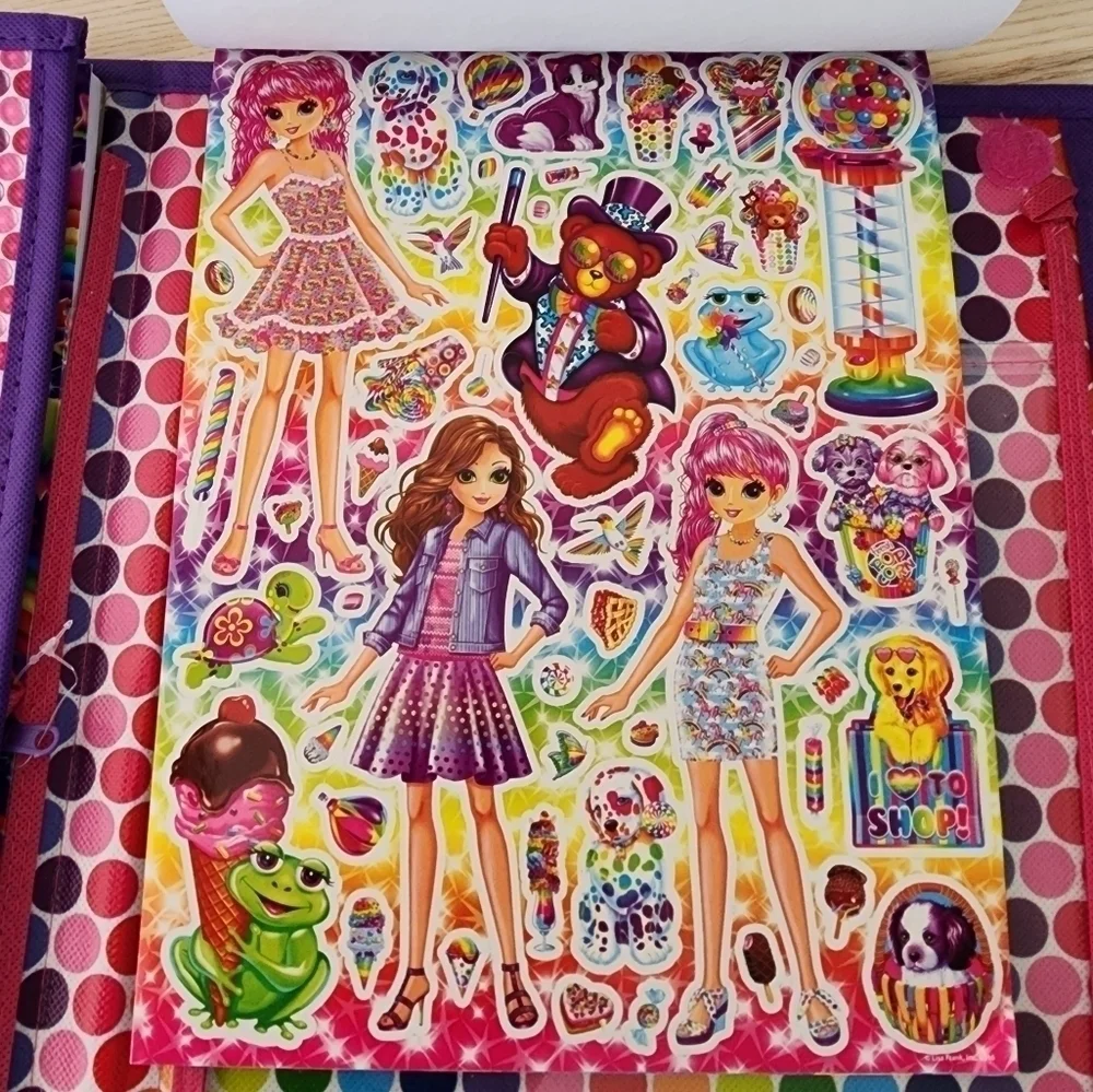 Lisa Frank Tri Fold Portfolio Art Sticker Case